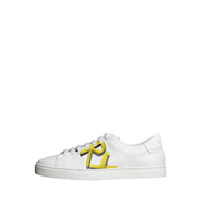 Sneakers en cuir avec logo imprimé - Optic White & V Yellow