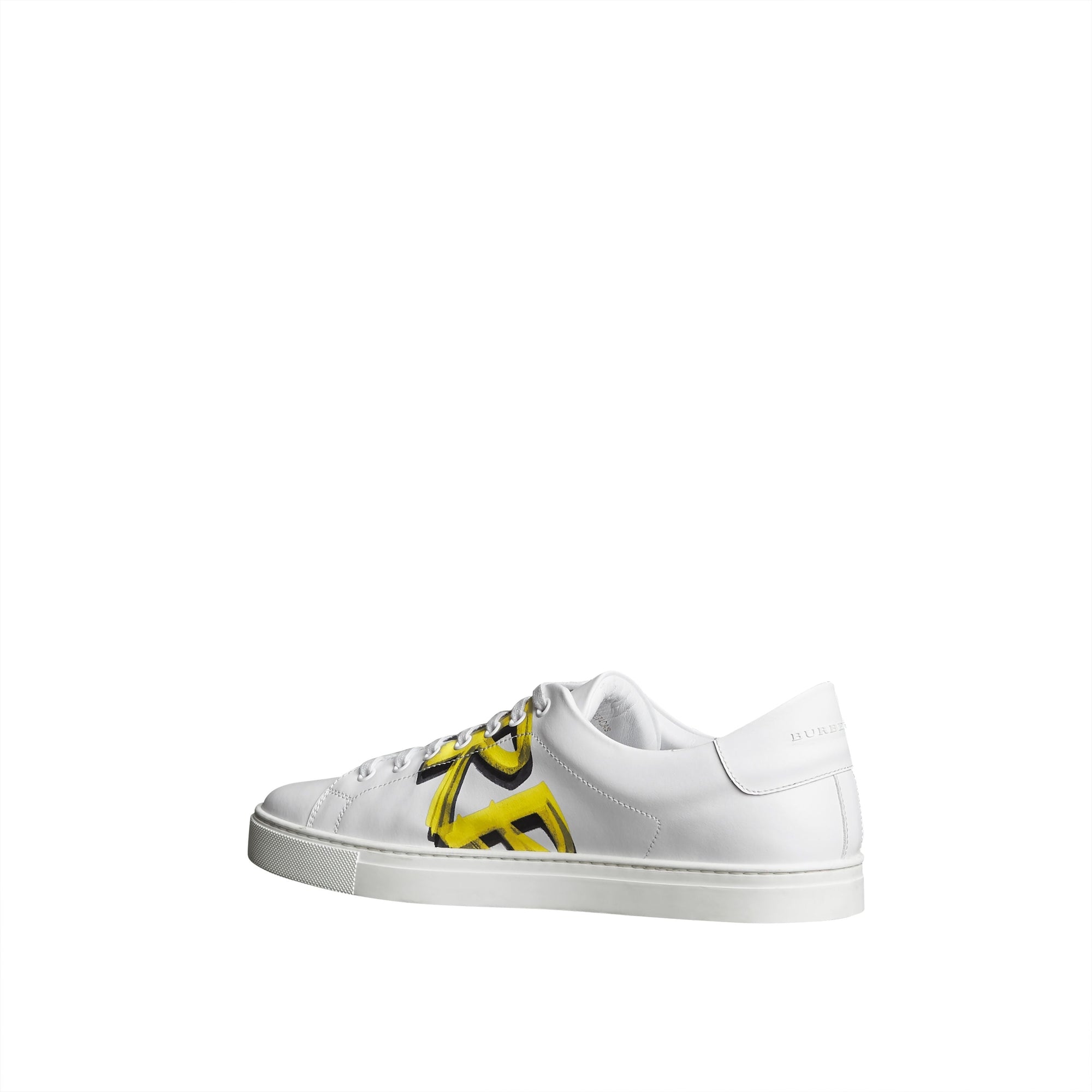 Sneakers en cuir avec logo imprimé - Optic White & V Yellow