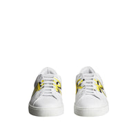Sneakers en cuir avec logo imprimé - Optic White & V Yellow
