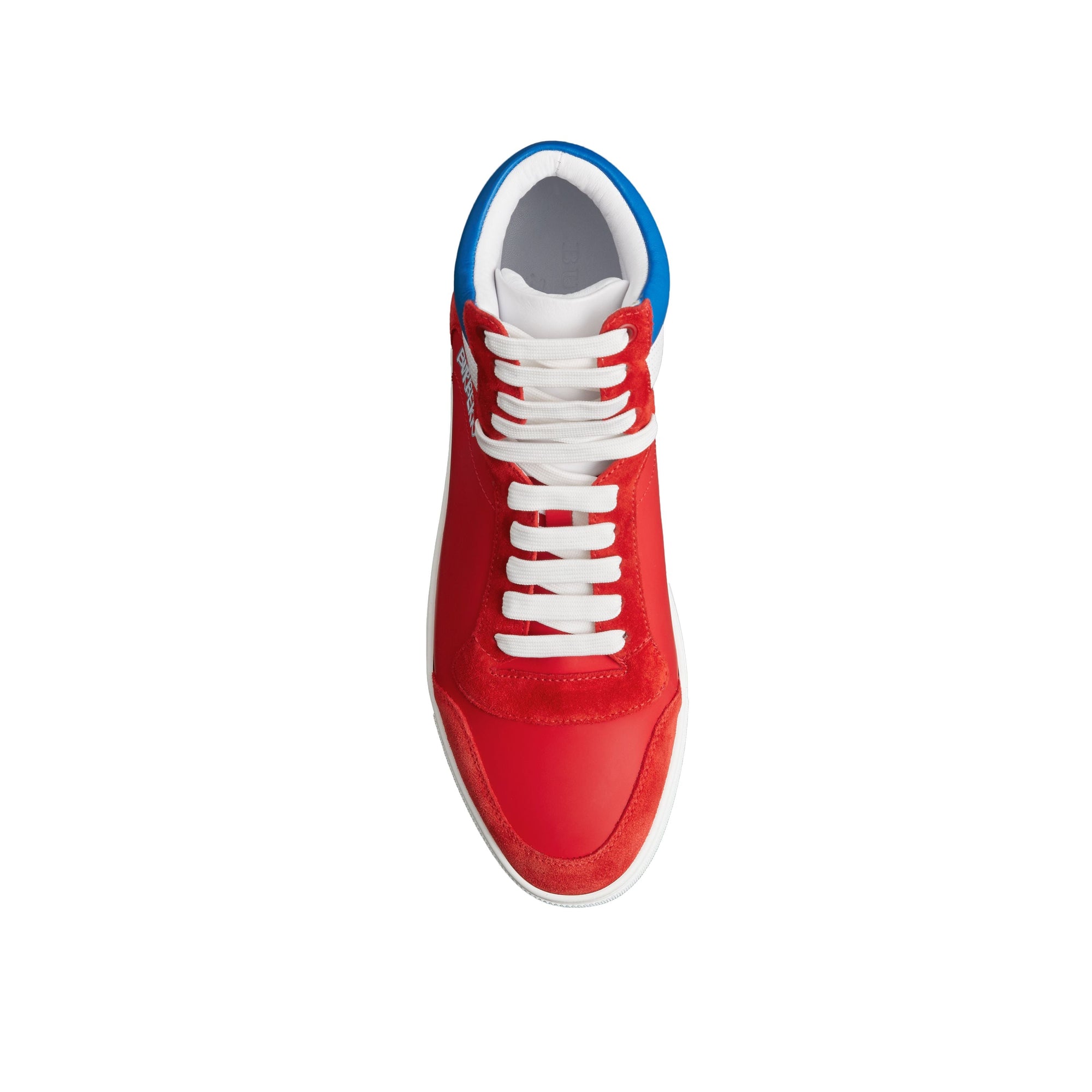 Sneakers montantes en cuir et cuir velours - Bright Red