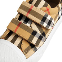 Sneakers en cuir à motif Vintage check - Antique Yellow & White