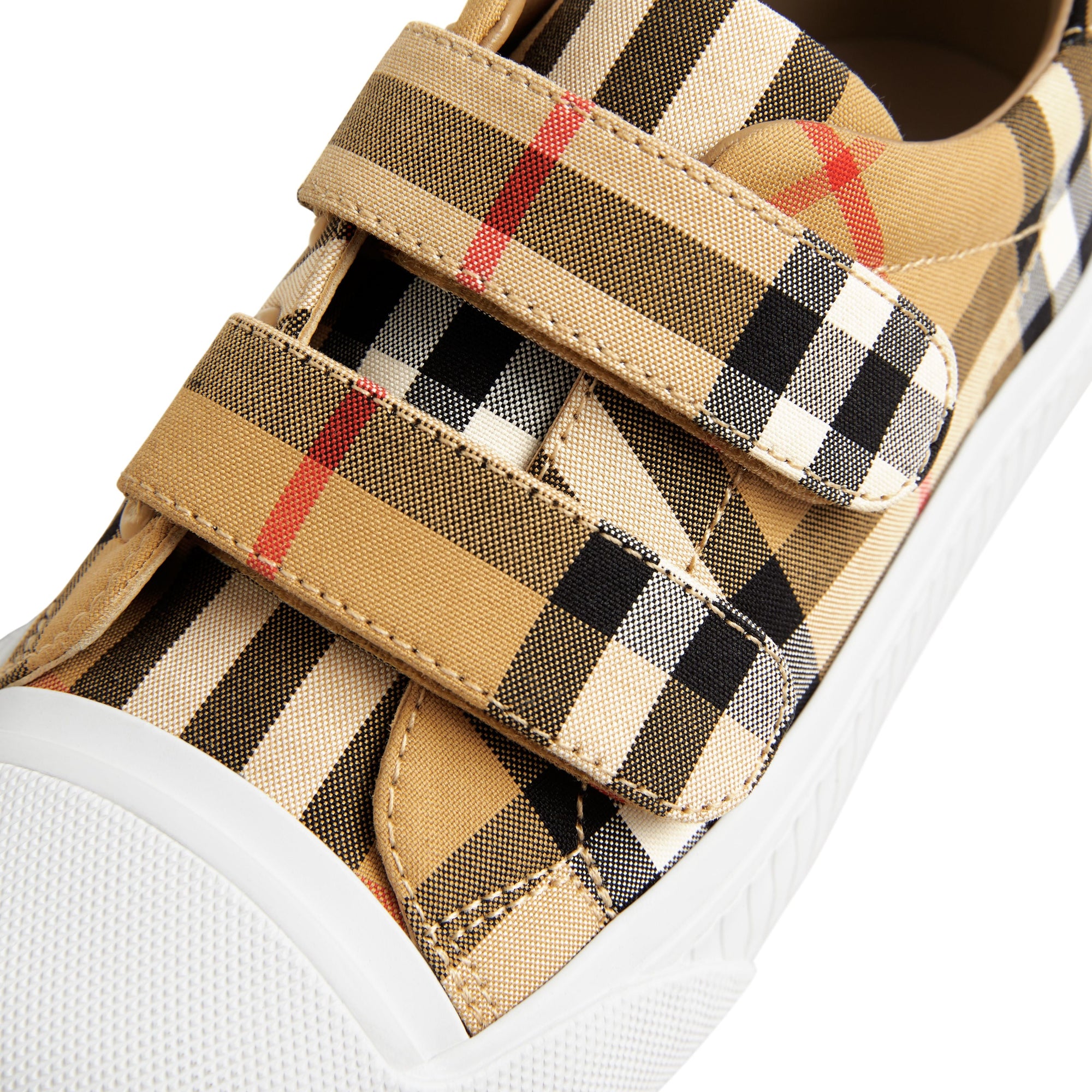 Sneakers en cuir à motif Vintage check - Antique Yellow & White