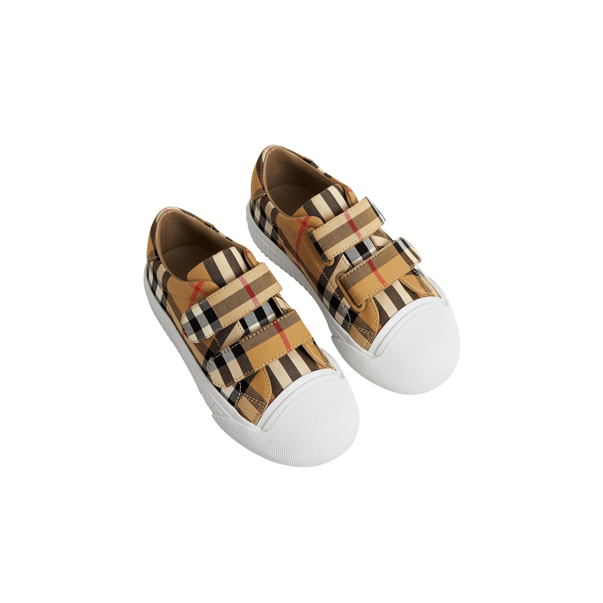 Sneakers en cuir à motif Vintage check - Antique Yellow & White