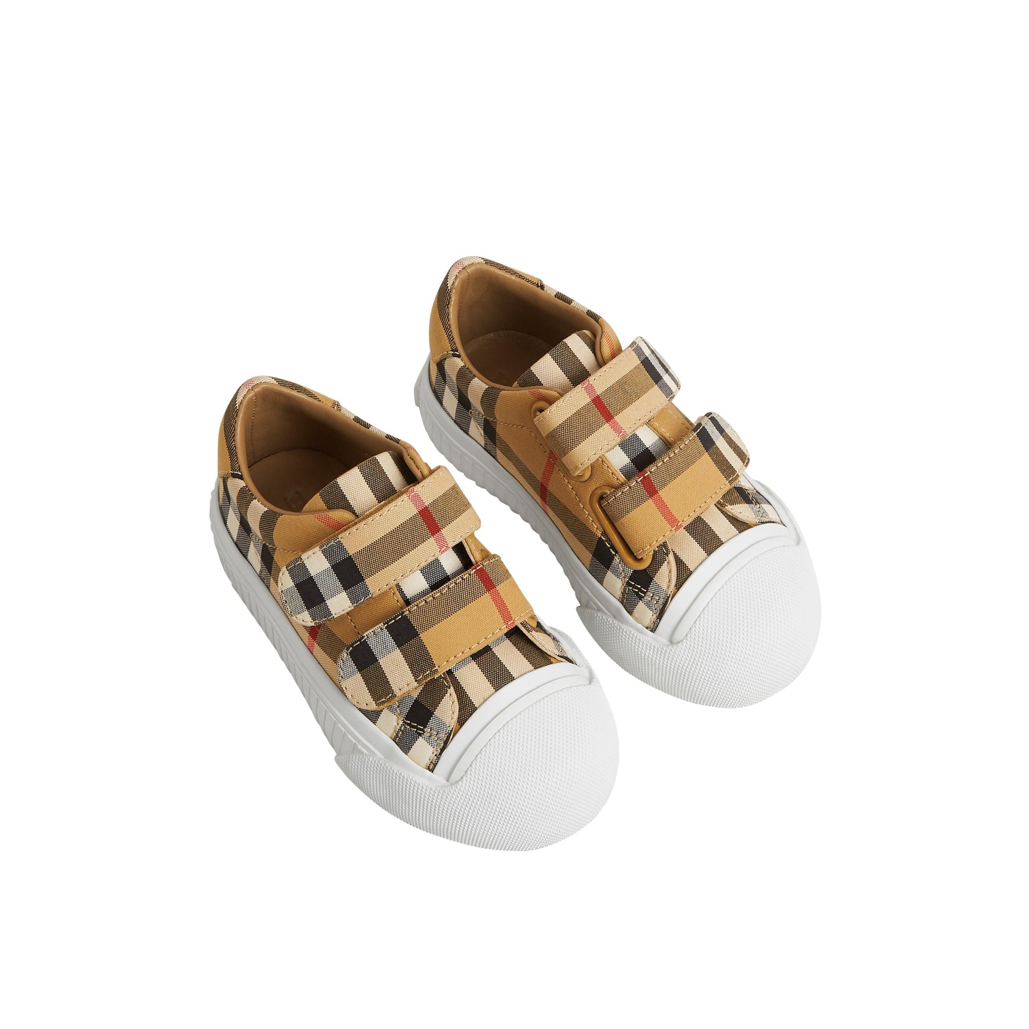 Sneakers en cuir à motif Vintage check - Antique Yellow & White
