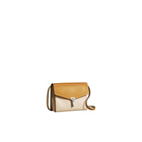 Sac à bandoulière en cuir bicolore - Limestone & Yellow