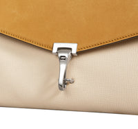 Sac à bandoulière en cuir bicolore - Limestone & Yellow