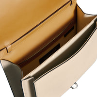 Sac à bandoulière en cuir bicolore - Limestone & Yellow