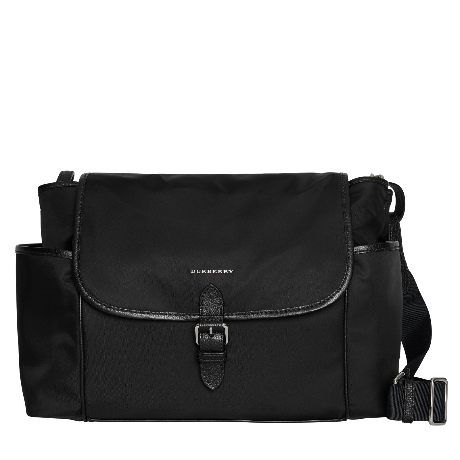 Sac à langer porté à l'épaule avec détails en cuir - Black