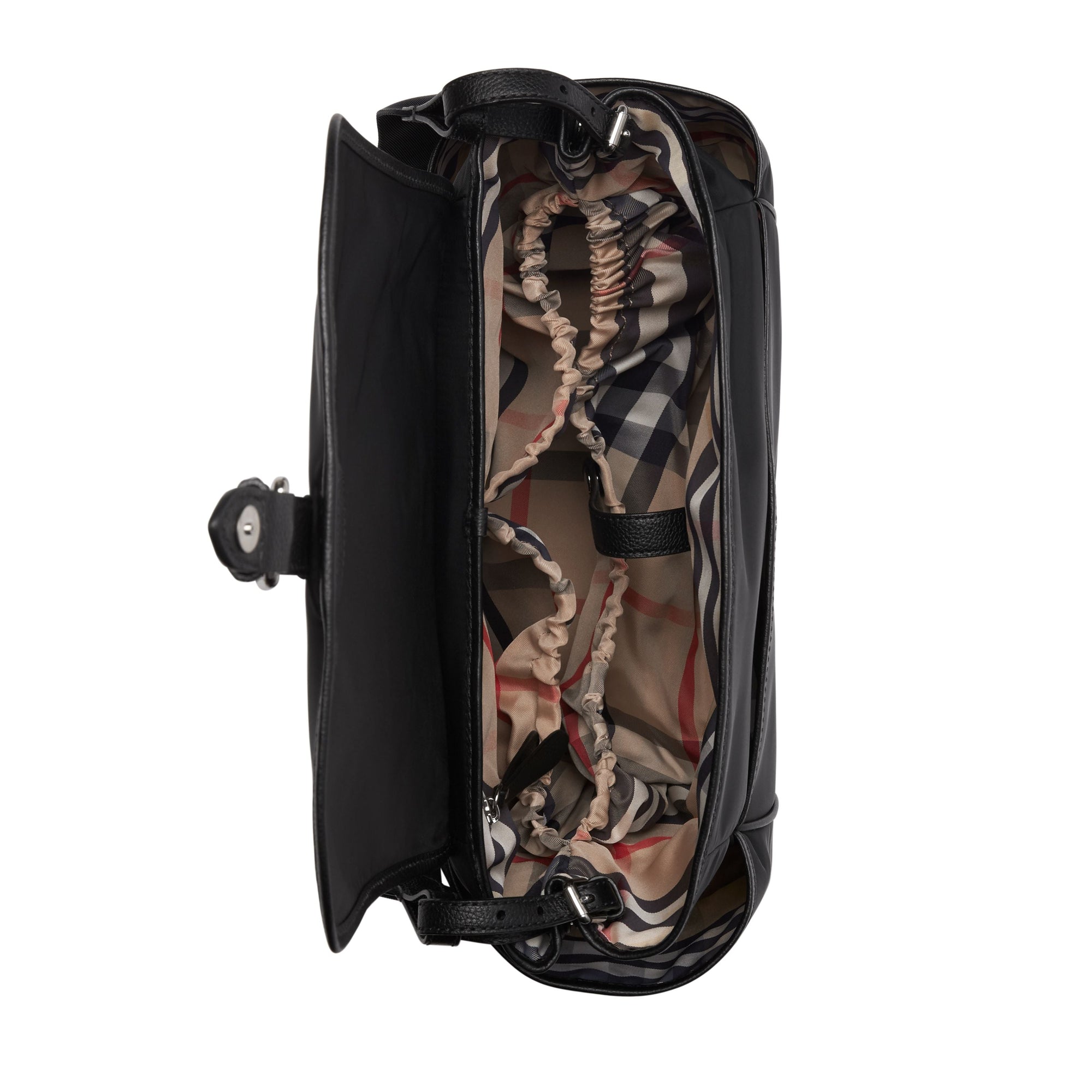 Sac à langer porté à l'épaule avec détails en cuir - Black