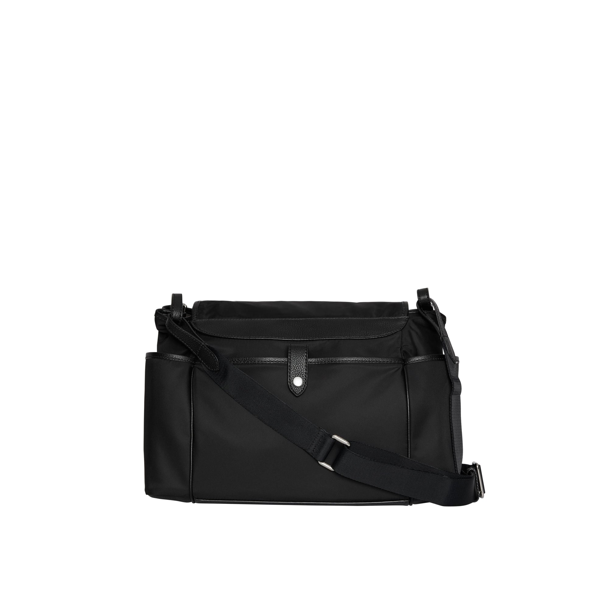 Sac à langer porté à l'épaule avec détails en cuir - Black