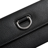 Portefeuille continental en cuir grainé avec boucle en D - Black
