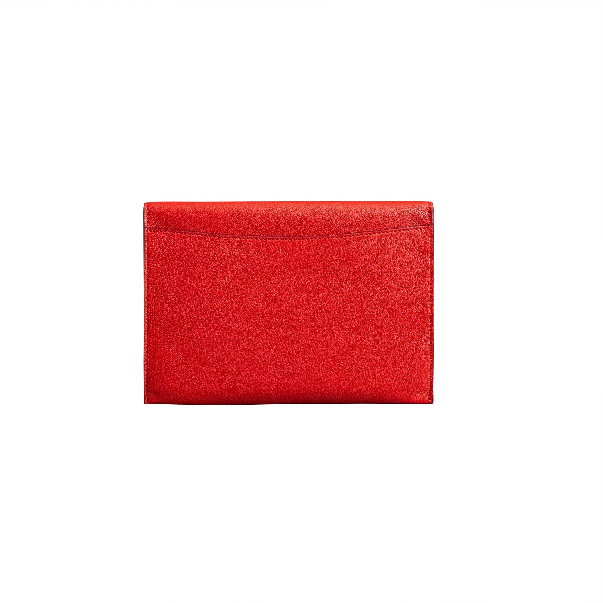 Pochette en cuir à boucle en D avec porte-monnaie zippé - Bright Red
