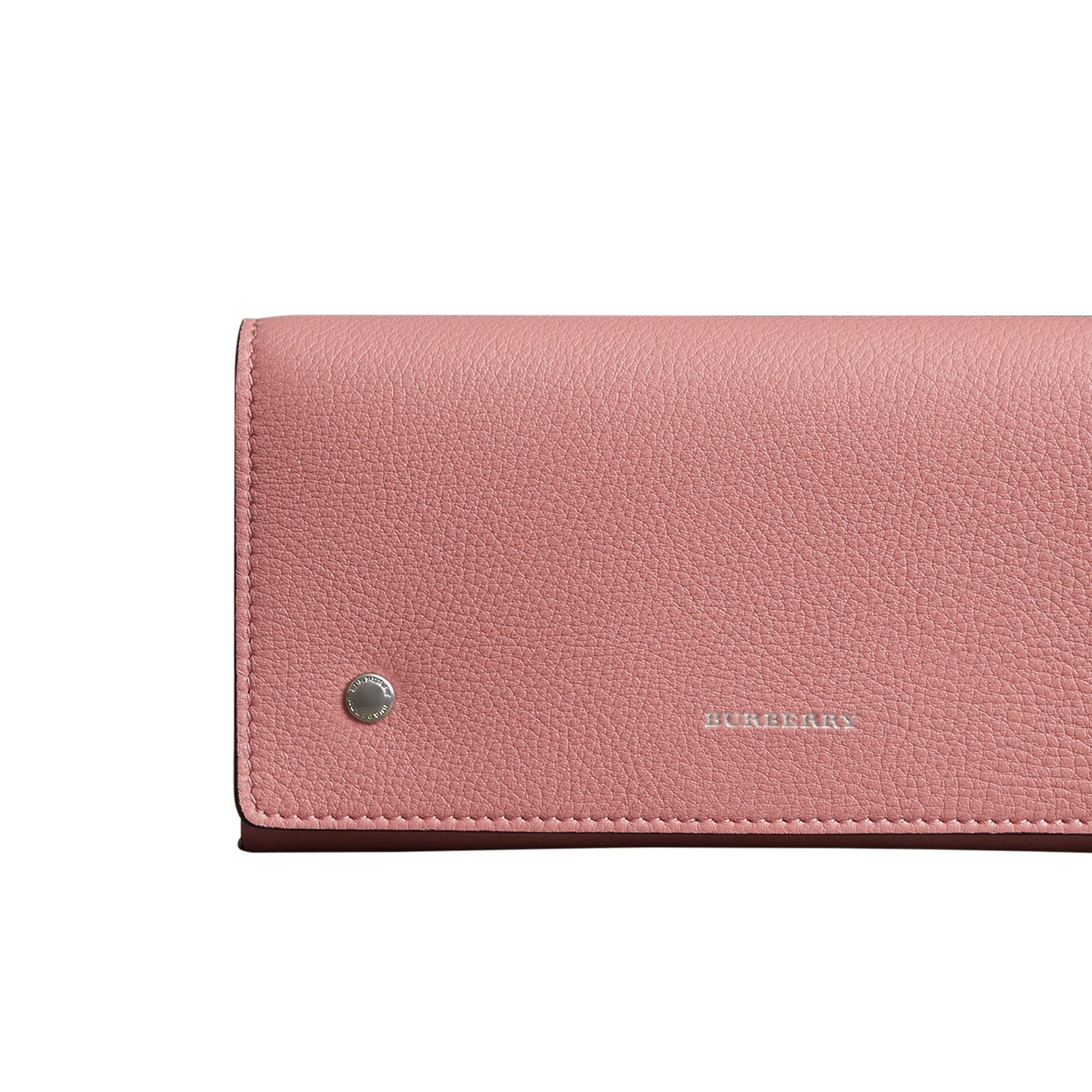Portefeuille continental en cuir bicolore - Dusty Rose