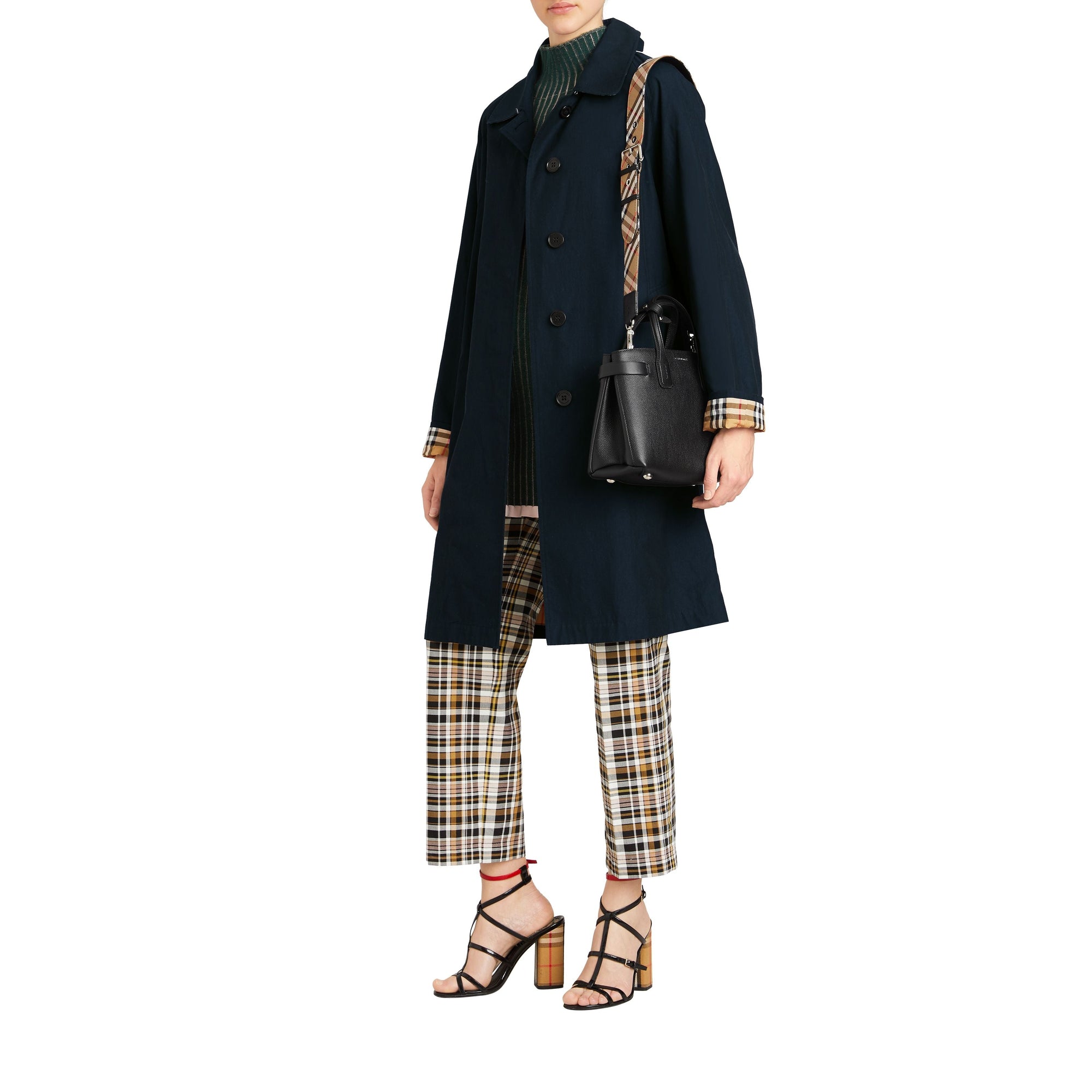 Petit sac The Banner en cuir avec Vintage check - Black