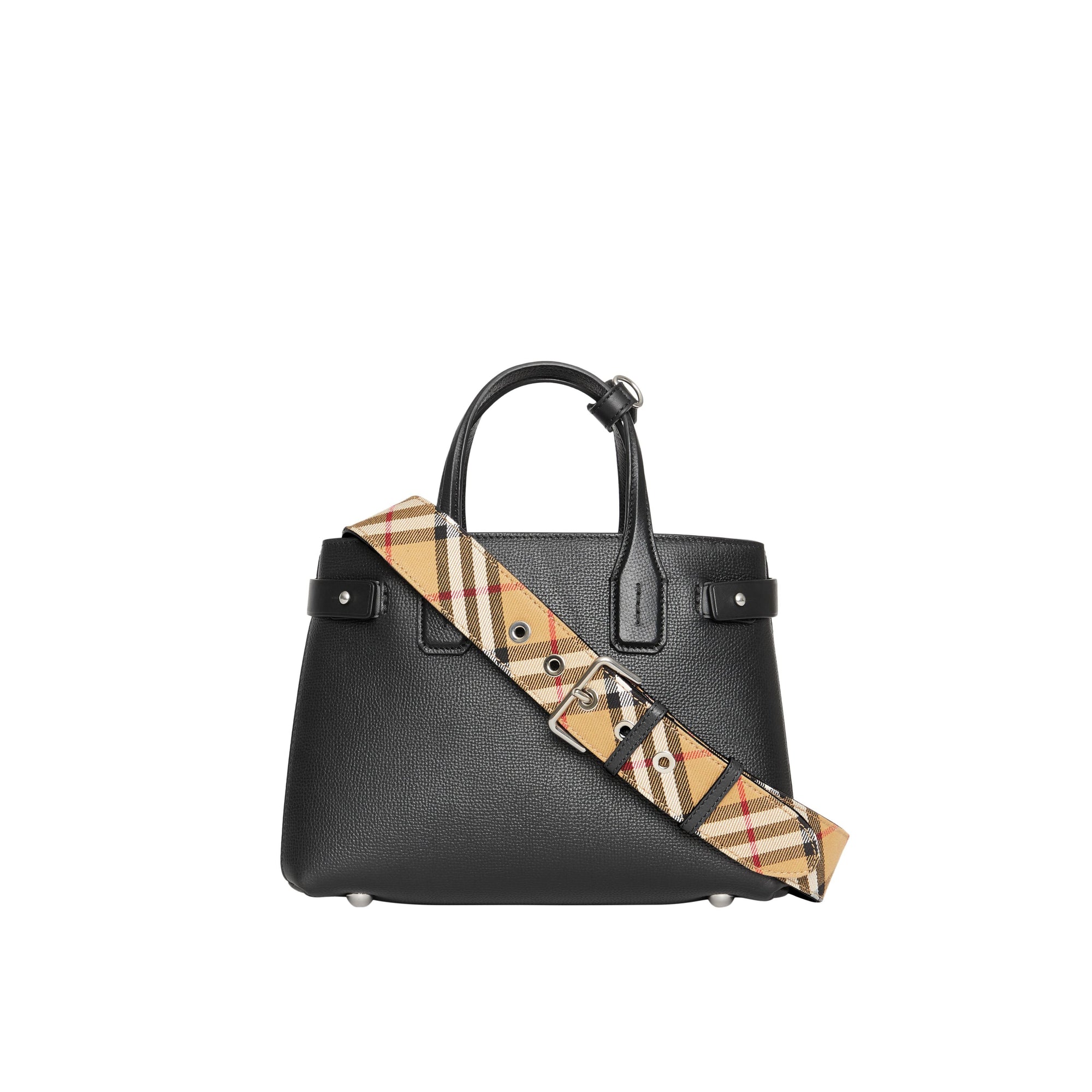 Petit sac The Banner en cuir avec Vintage check - Black