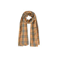 Écharpe légère en cachemire à motif Vintage check - Antique Yellow