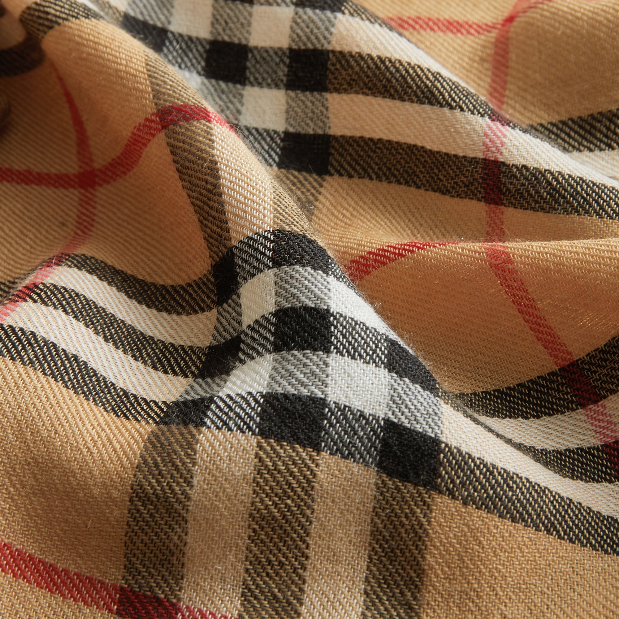 Écharpe légère en cachemire à motif Vintage check - Antique Yellow