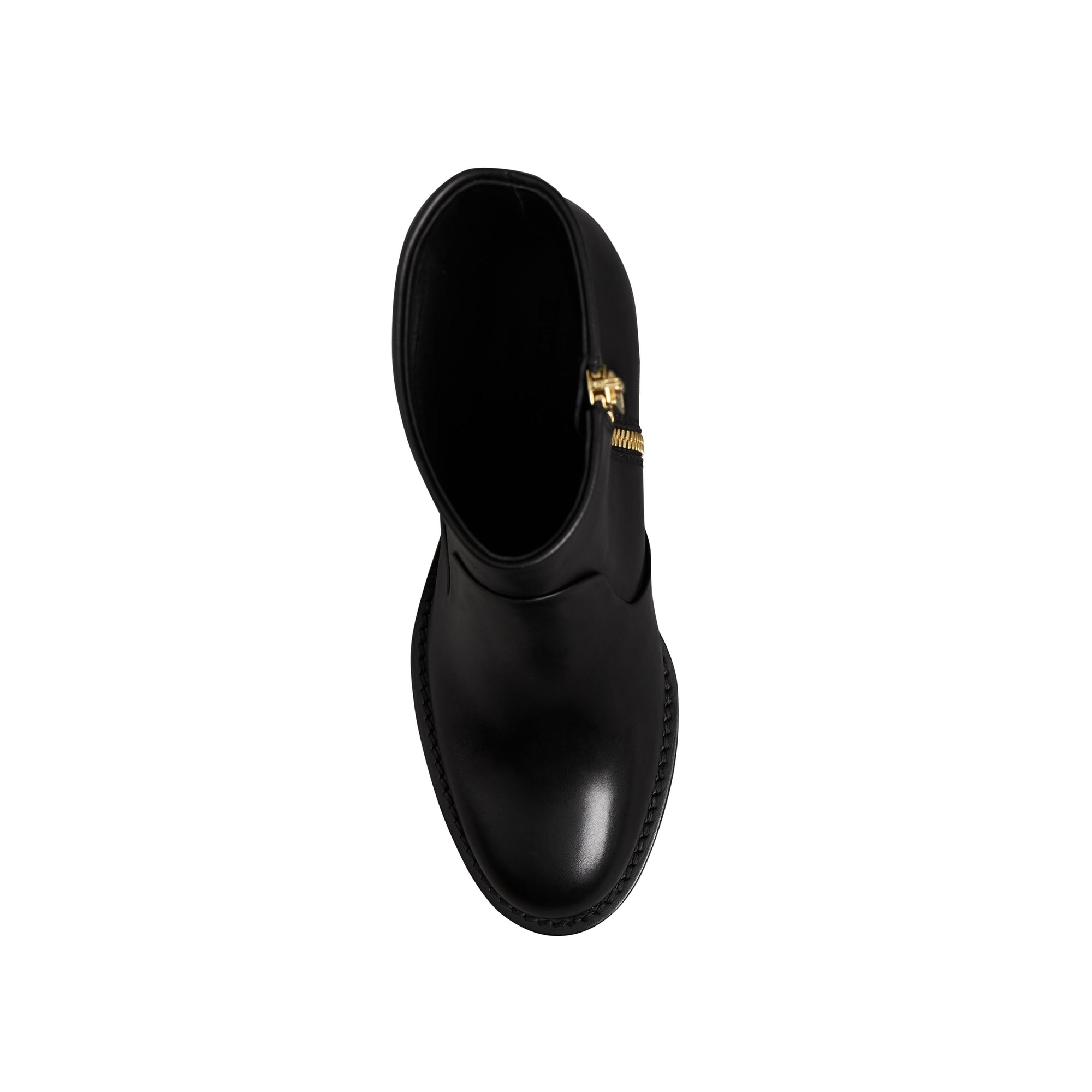 Bottines à talon bottier en cuir bicolore - Black