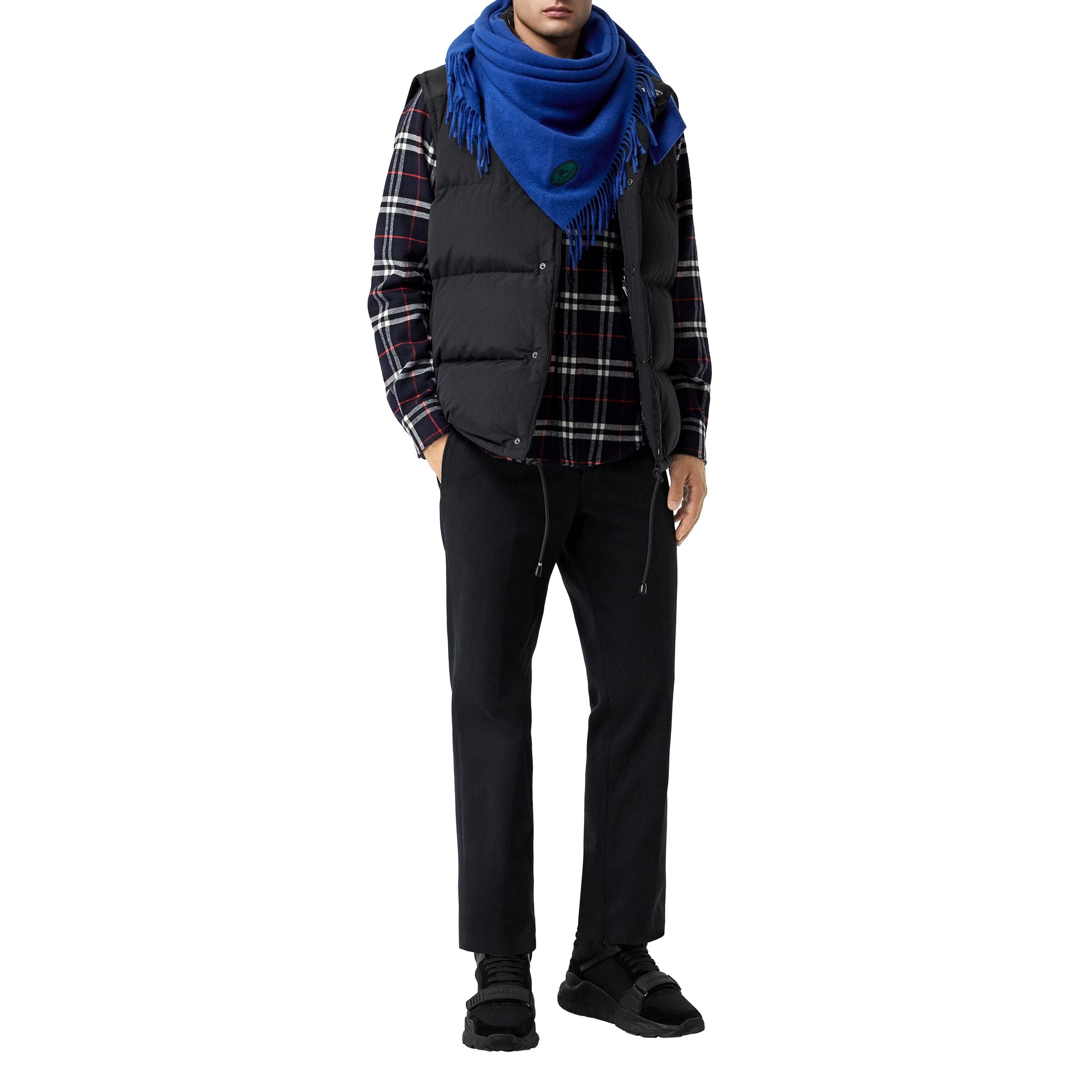 Bandana en cachemire brodé - Cadet Blue