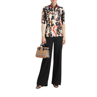 Petit sac The Banner en tissu Vintage check et cuir - Black