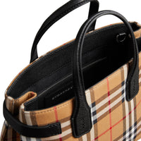 Petit sac The Banner en tissu Vintage check et cuir - Black