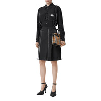 Petit sac The Banner en tissu Vintage check et cuir - Black