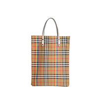 Sac shopper moyen à motif Rainbow Vintage check - Natural