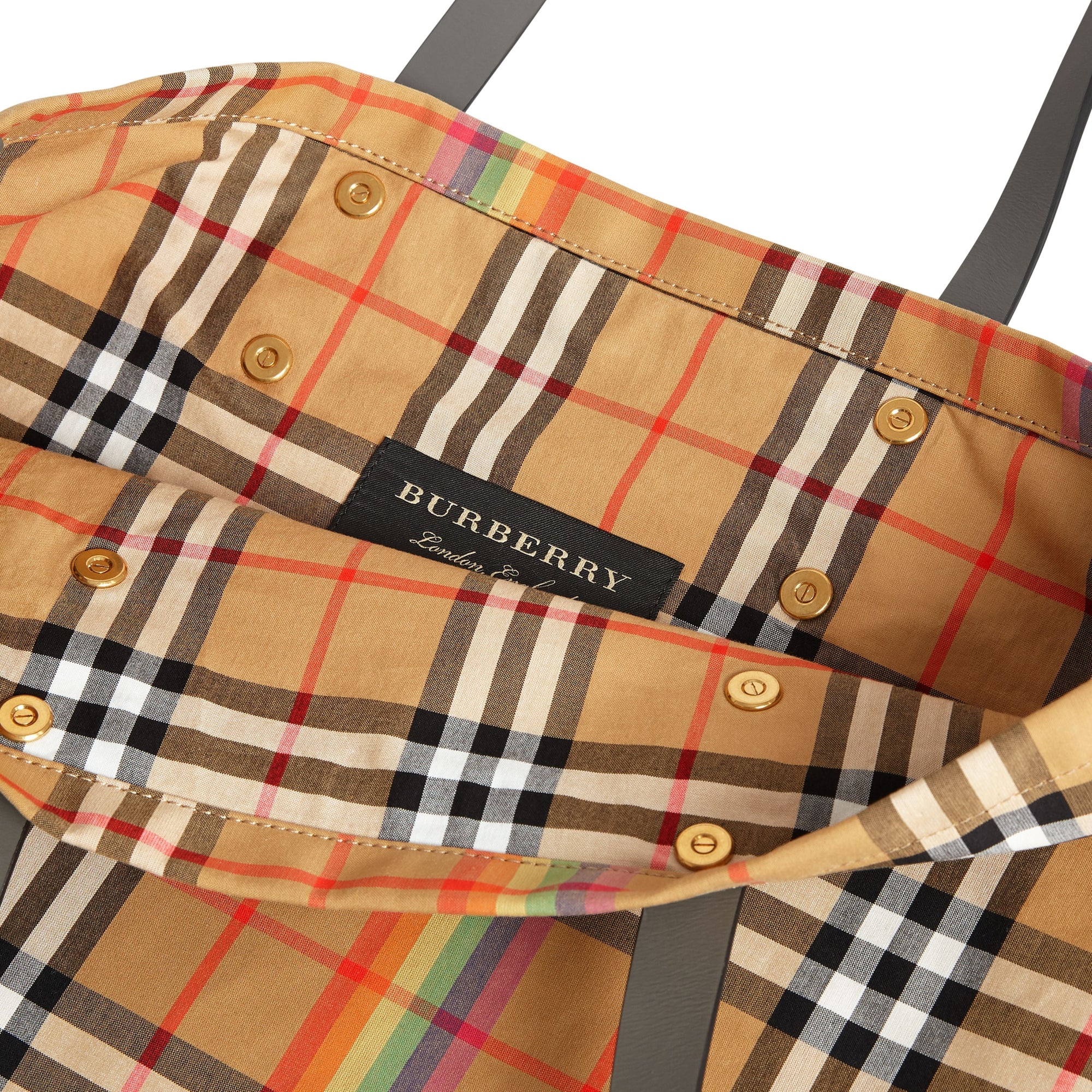 Grand sac shopper à motif Rainbow Vintage check - Dark Grey