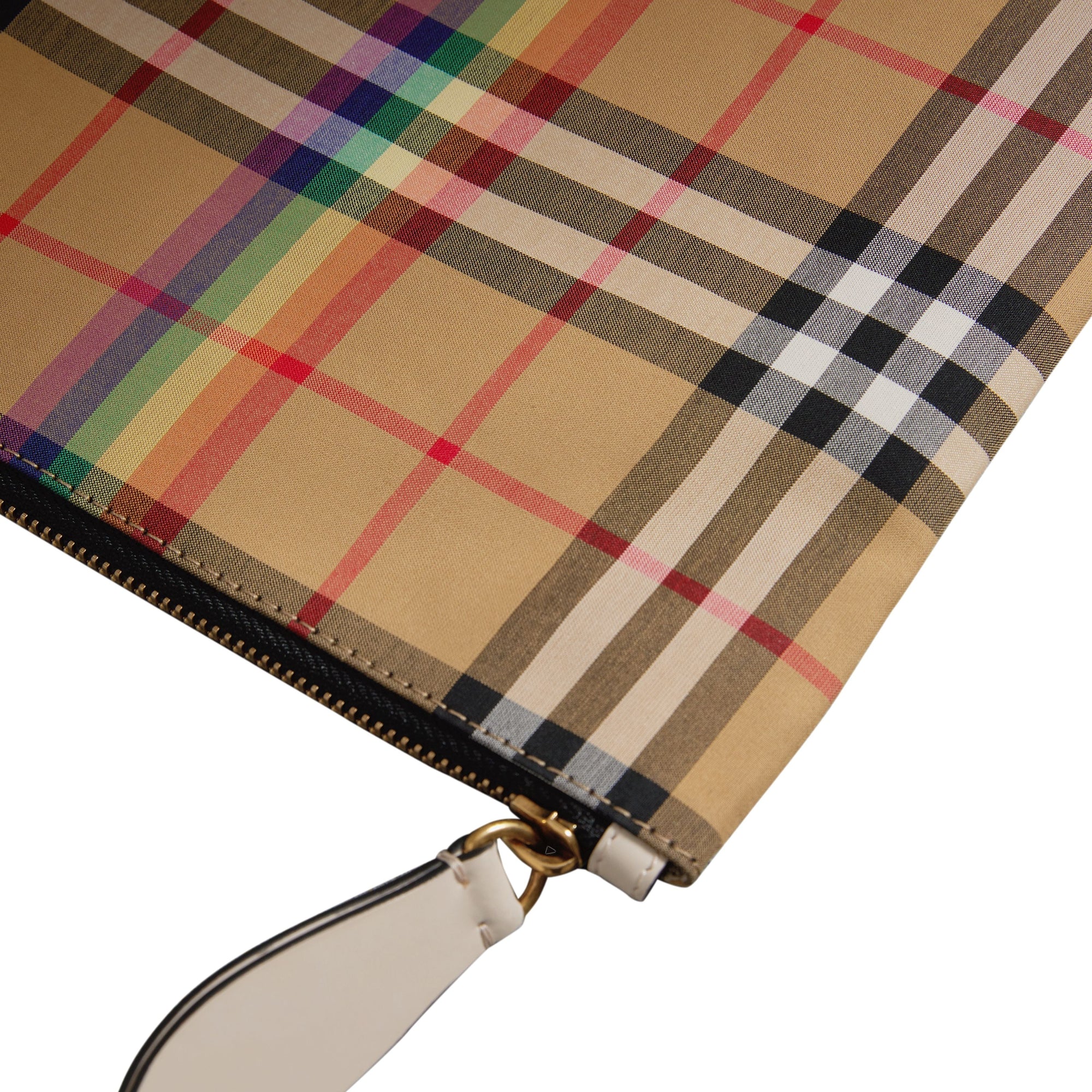 Pochette moyenne à motif Rainbow Vintage check - Natural