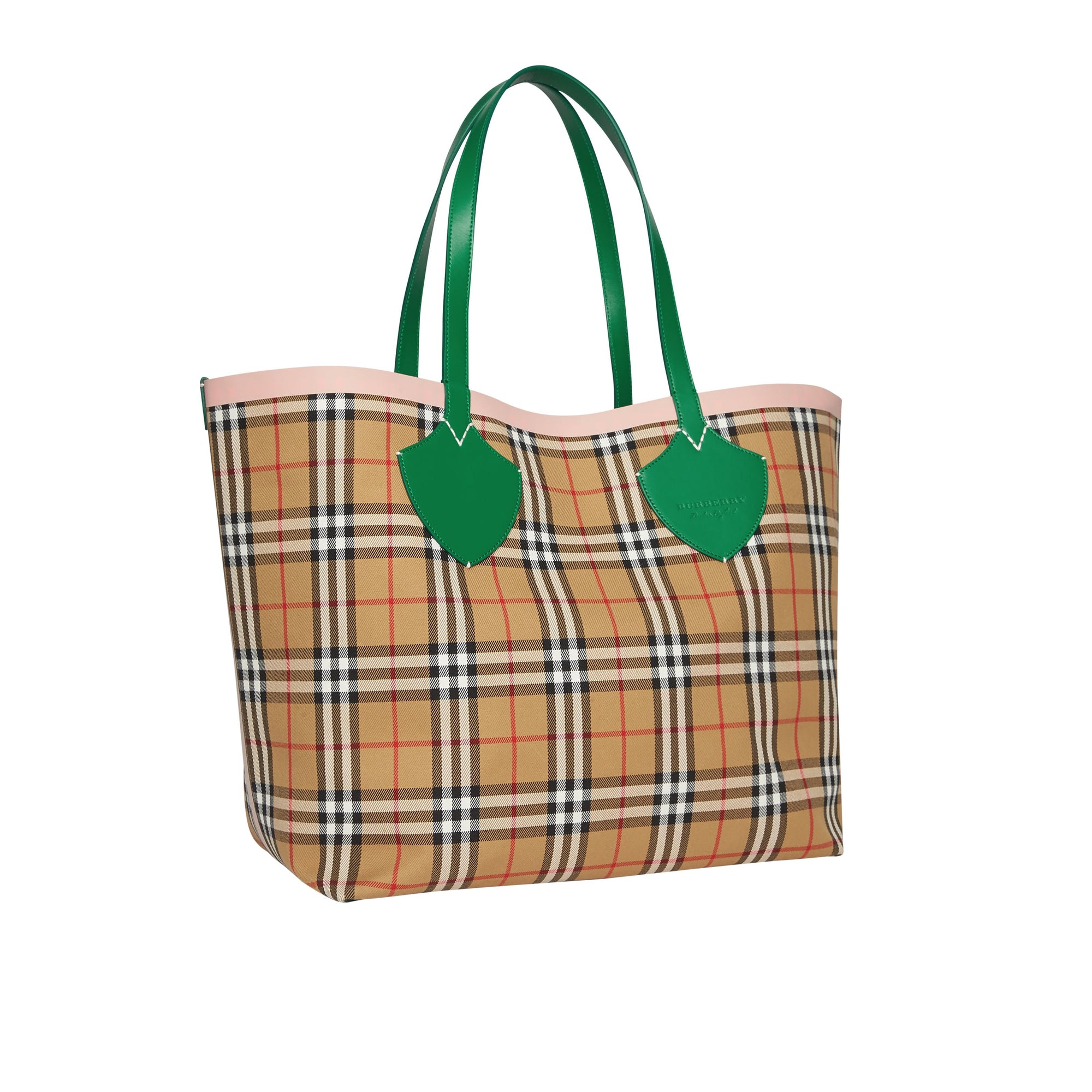 Sac tote The Giant réversible à motif Vintage check - Palm Green & Pink