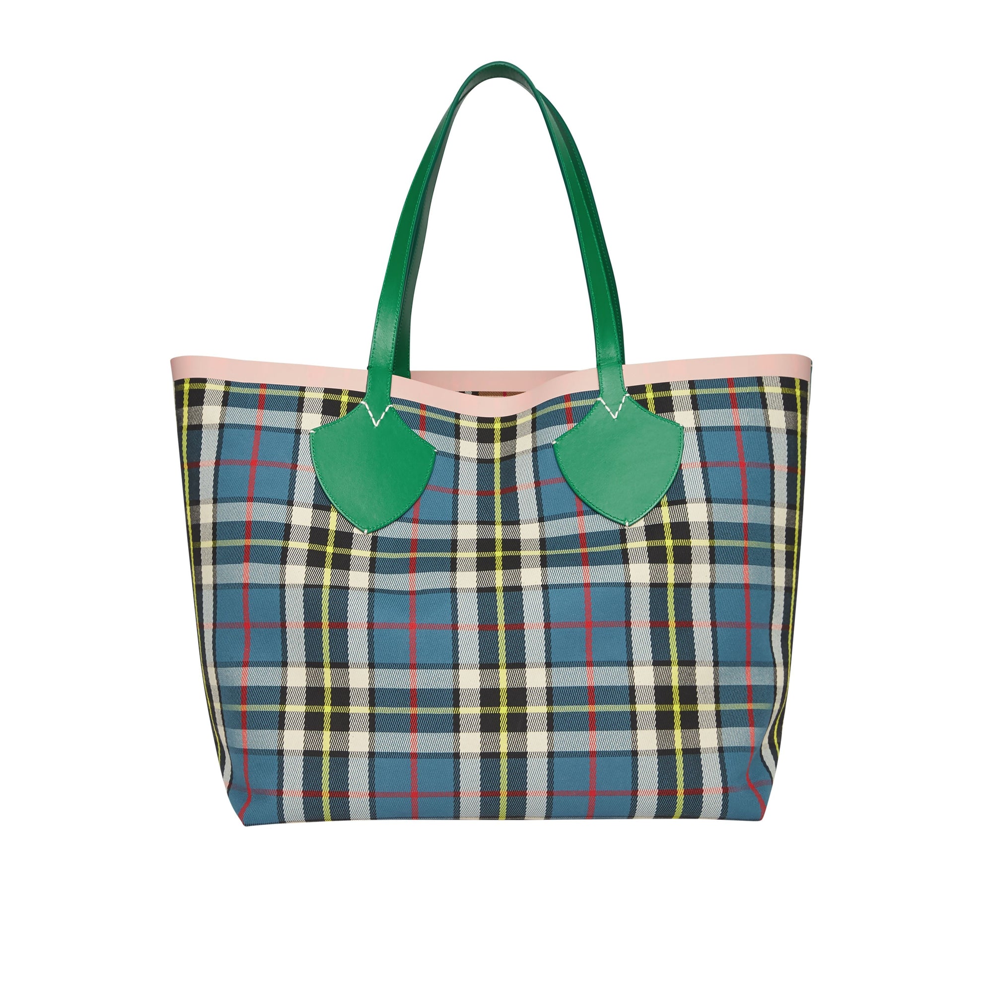 Sac tote The Giant réversible à motif Vintage check - Palm Green & Pink
