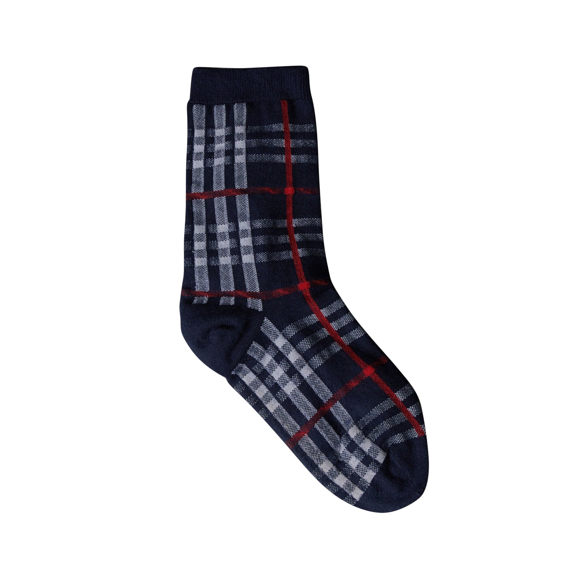 Socquettes en coton mélangé à motif Vintage check - Navy