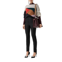 Sac The Banner moyen en cuir avec Vintage check - Mahogany Red