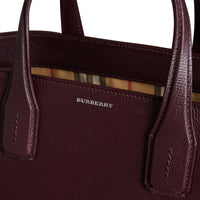 Sac The Banner moyen en cuir avec Vintage check - Mahogany Red