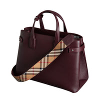 Sac The Banner moyen en cuir avec Vintage check - Mahogany Red