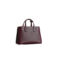 Sac The Banner moyen en cuir avec Vintage check - Mahogany Red