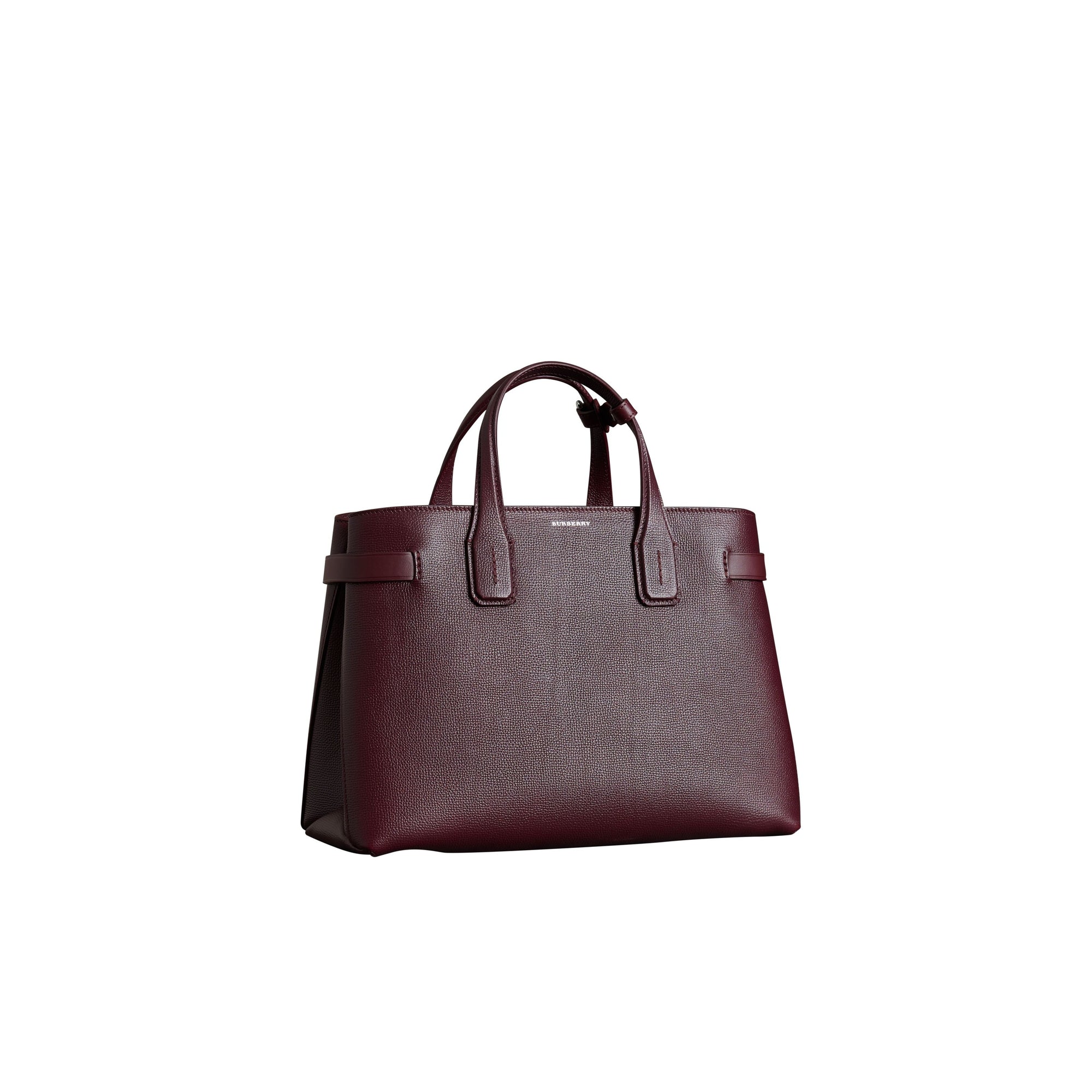 Sac The Banner moyen en cuir avec Vintage check - Mahogany Red