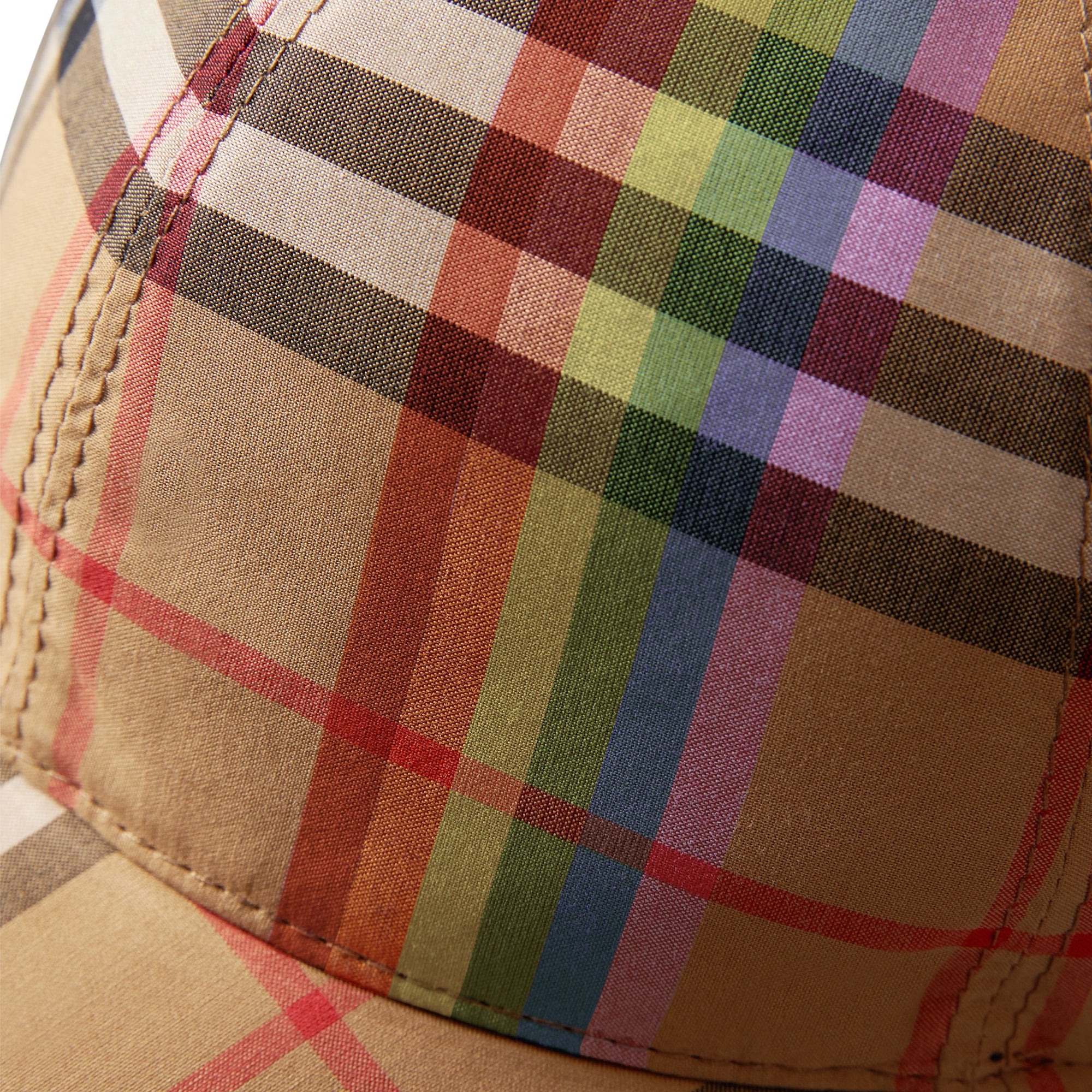 Casquette de baseball à motif Rainbow Vintage check - Antique Yellow & Rainbow