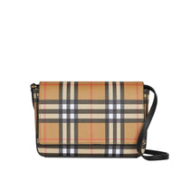 Petit sac à bandoulière en cuir avec Vintage check - Black