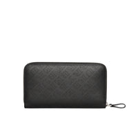 Portefeuille zippé en cuir perforé - Black