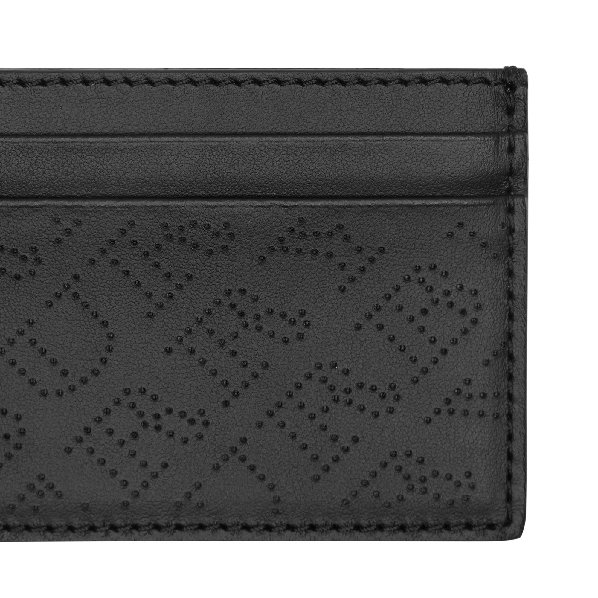 Porte-cartes en cuir avec logo perforé - Black
