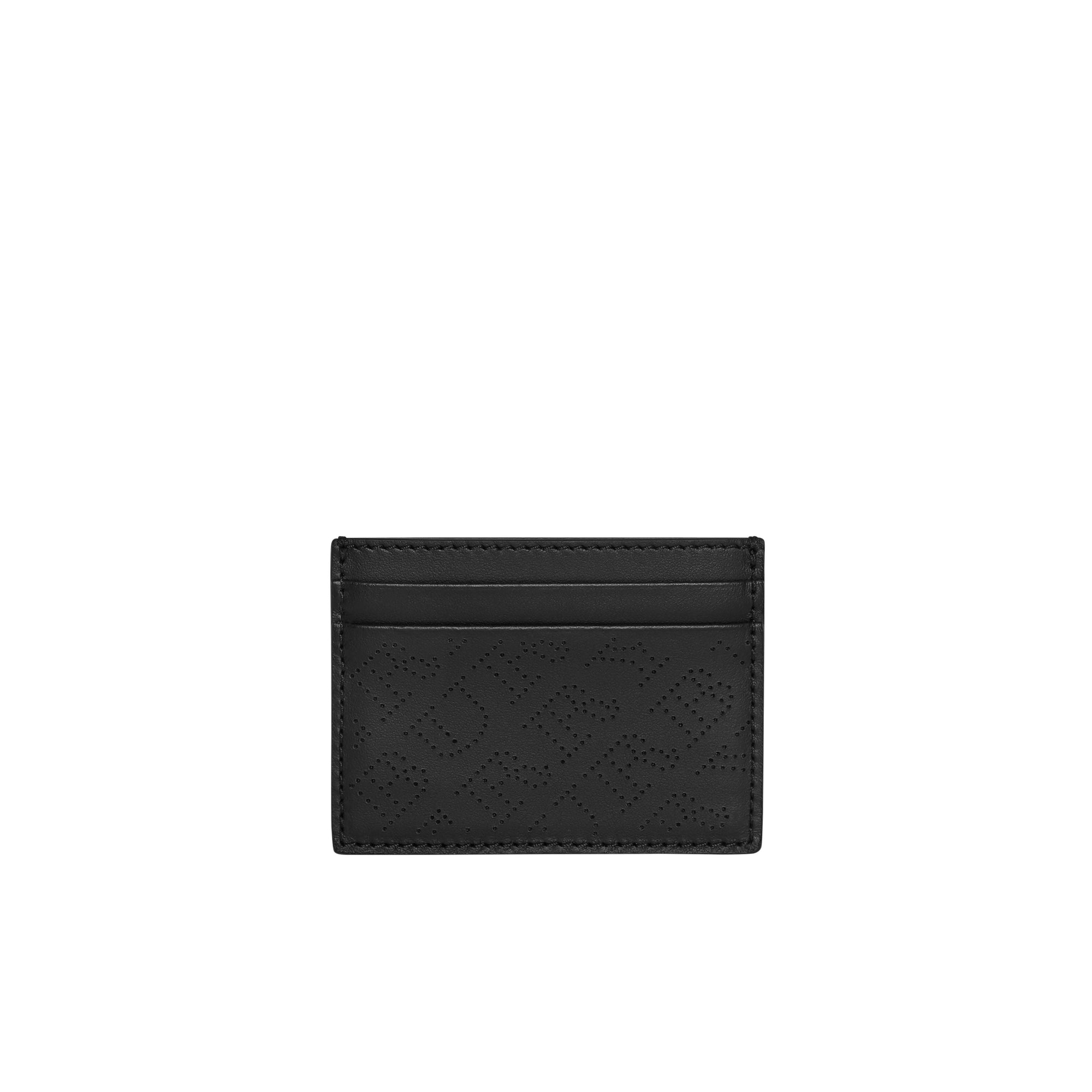 Porte-cartes en cuir avec logo perforé - Black