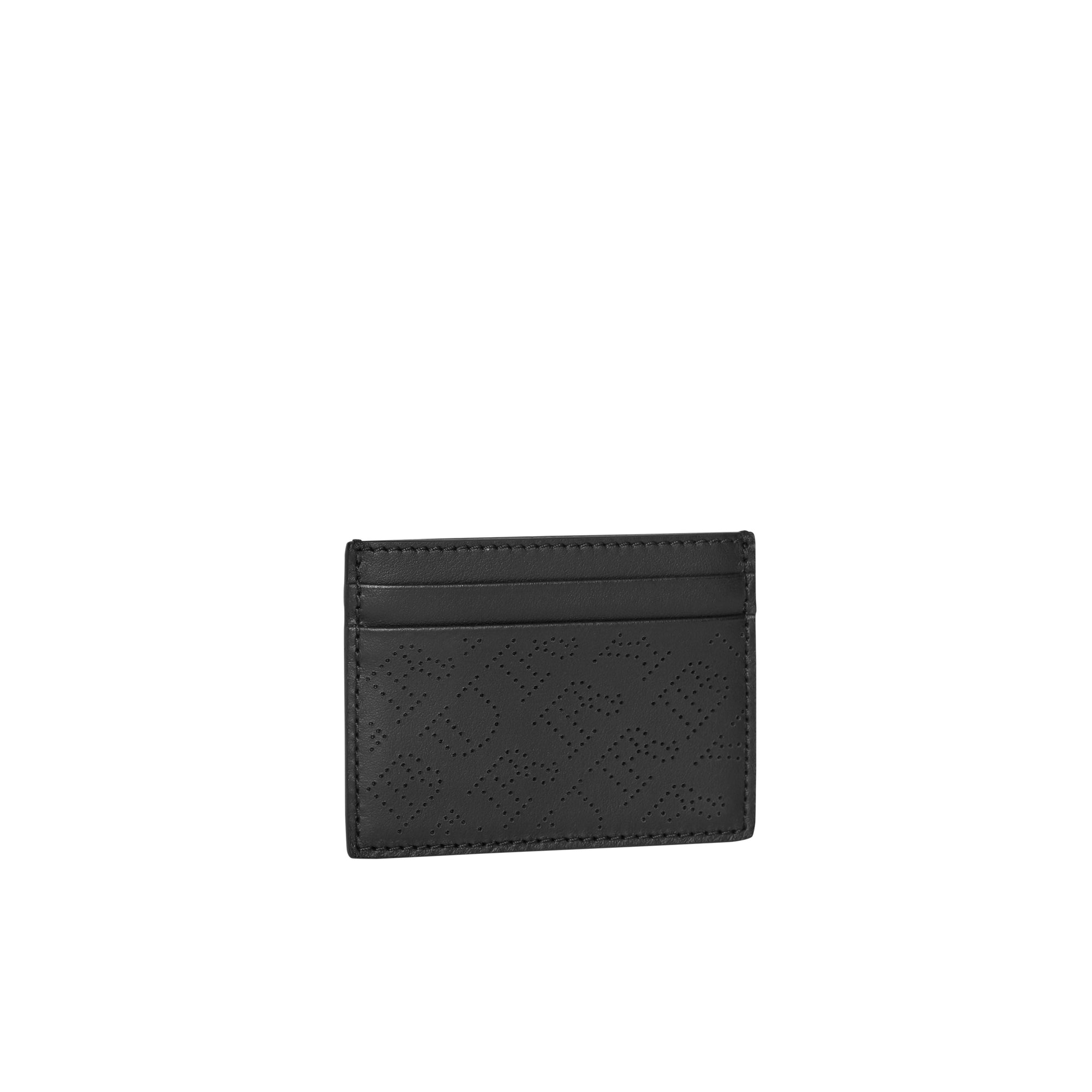 Porte-cartes en cuir avec logo perforé - Black