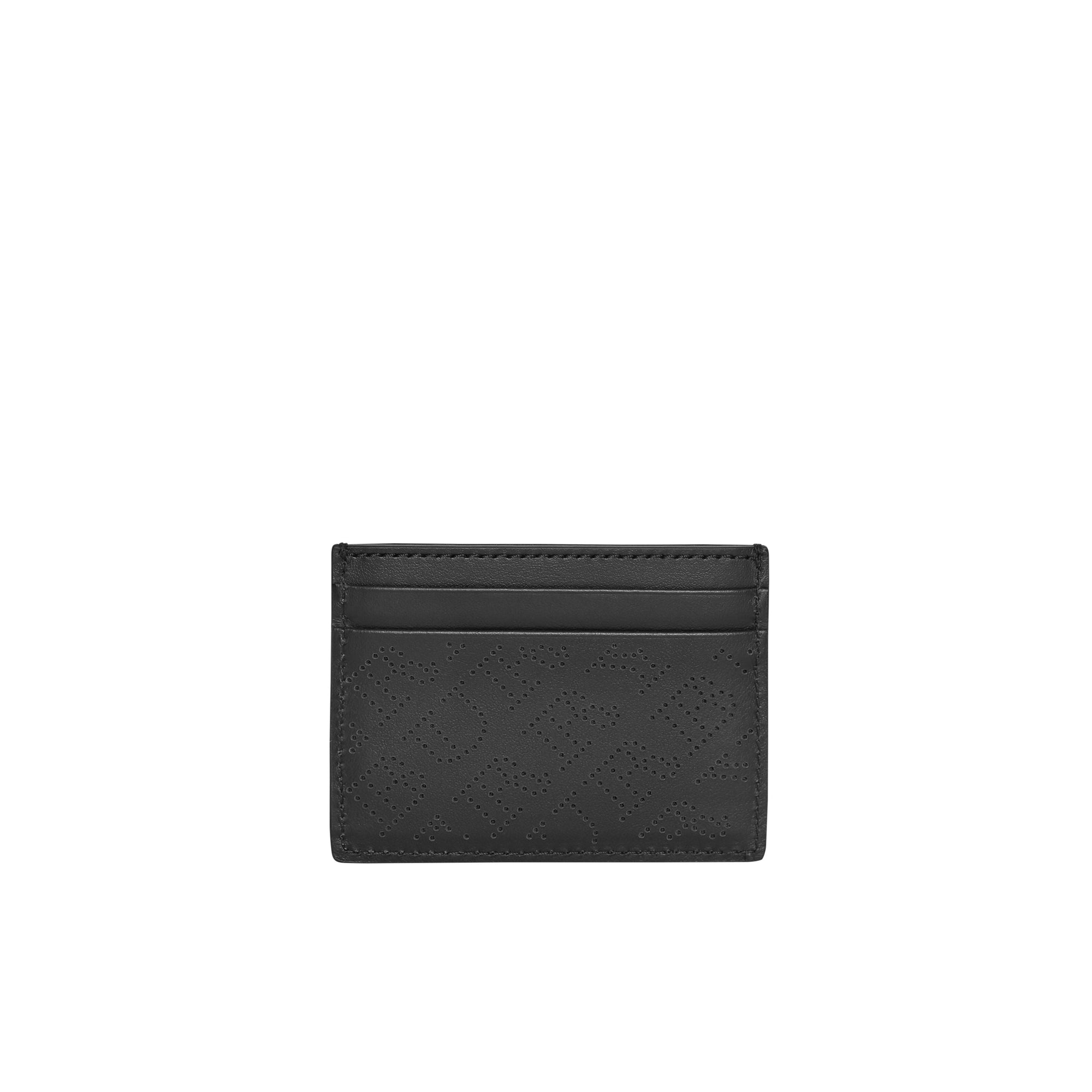 Porte-cartes en cuir avec logo perforé - Black