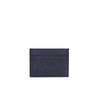 Porte-cartes en cuir avec logo perforé - Navy