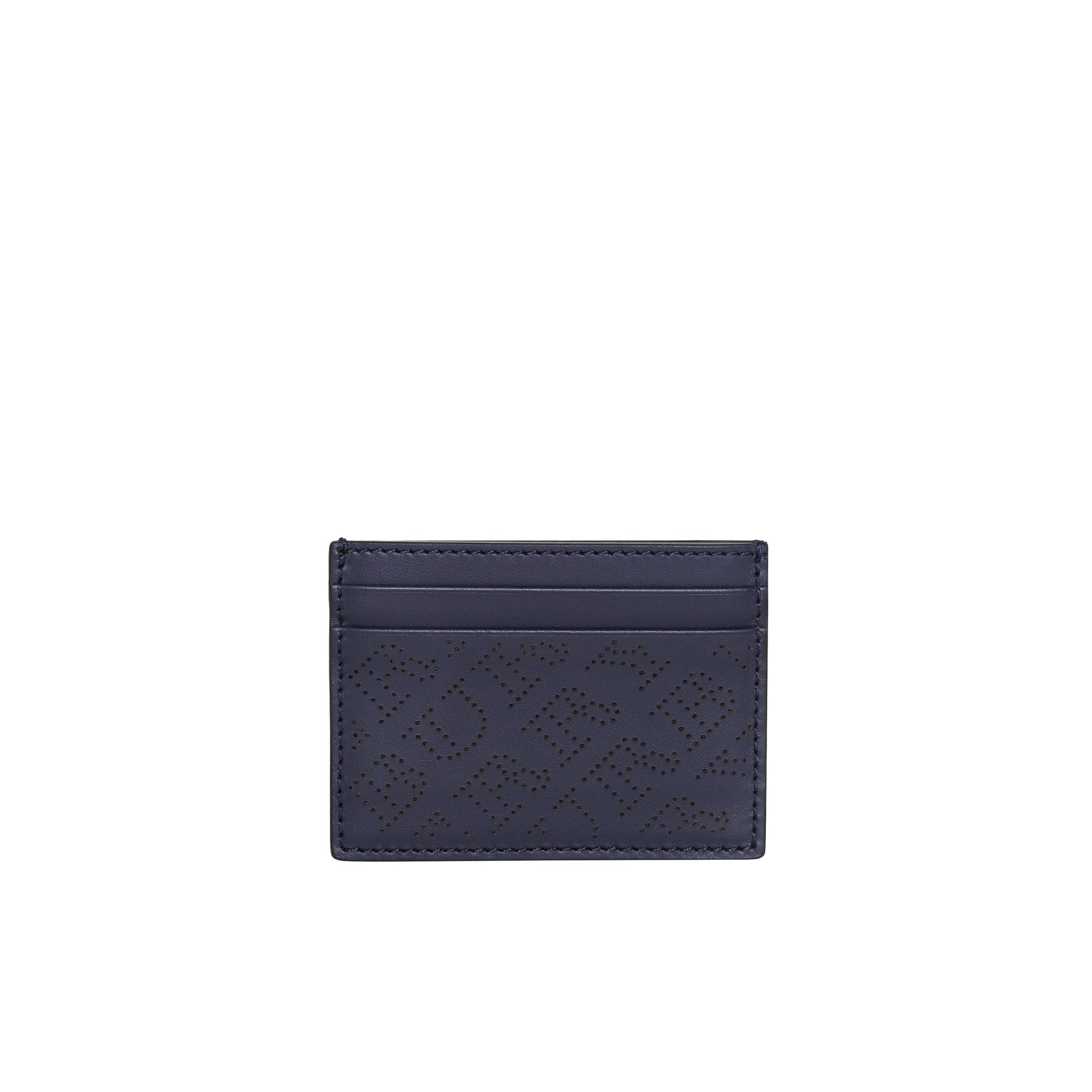 Porte-cartes en cuir avec logo perforé - Navy