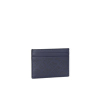 Porte-cartes en cuir avec logo perforé - Navy