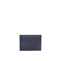 Porte-cartes en cuir avec logo perforé - Navy