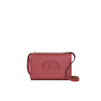 Portefeuille en cuir avec écusson estampé et sangle amovible - Crimson