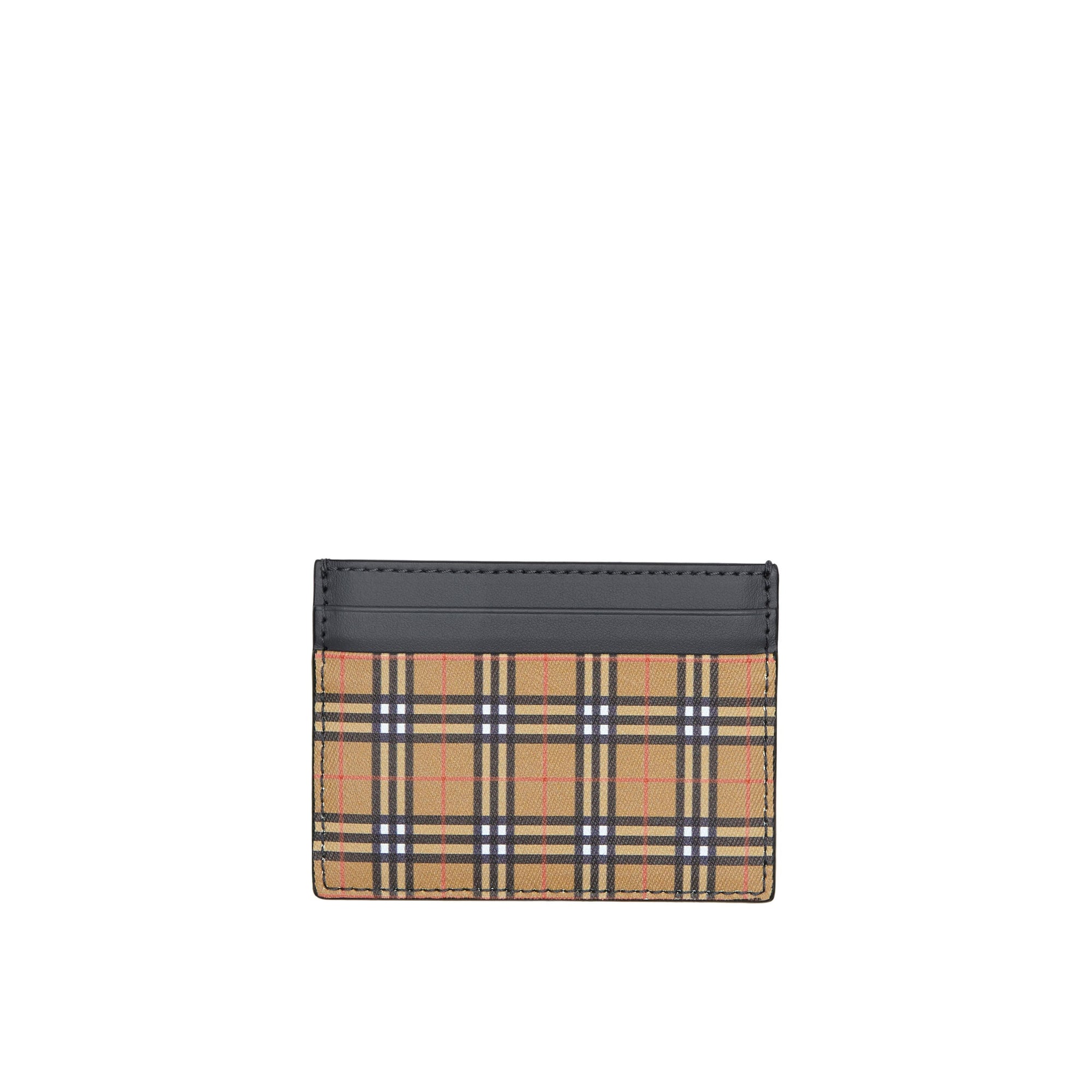 Porte-cartes en cuir et à motif Vintage check - Antique Yellow & Dark Grey